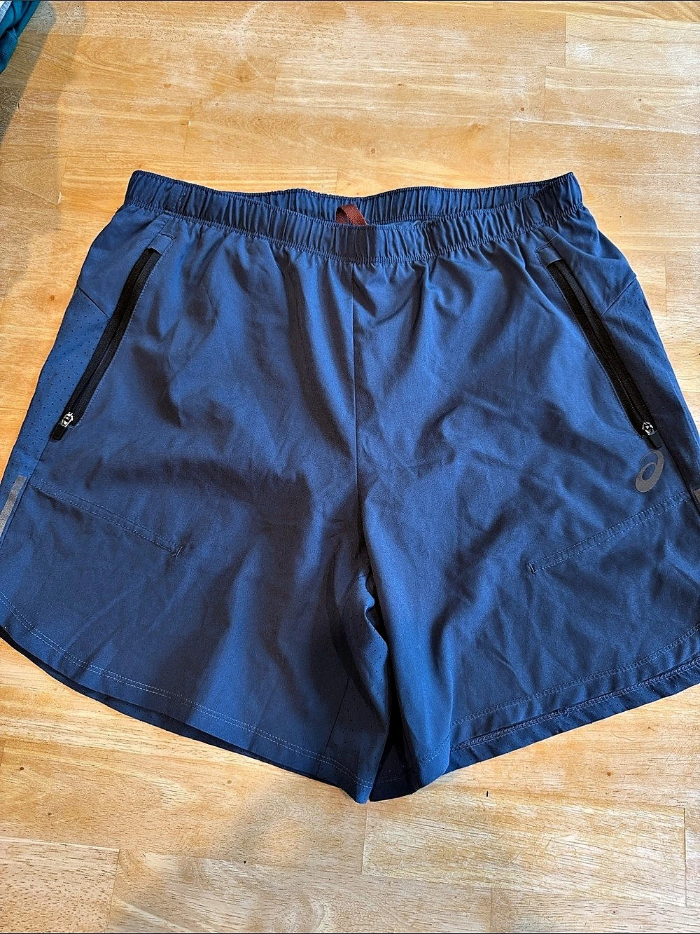 ASICS Men's Athletic Shorts in Blue Size Medium - perforated